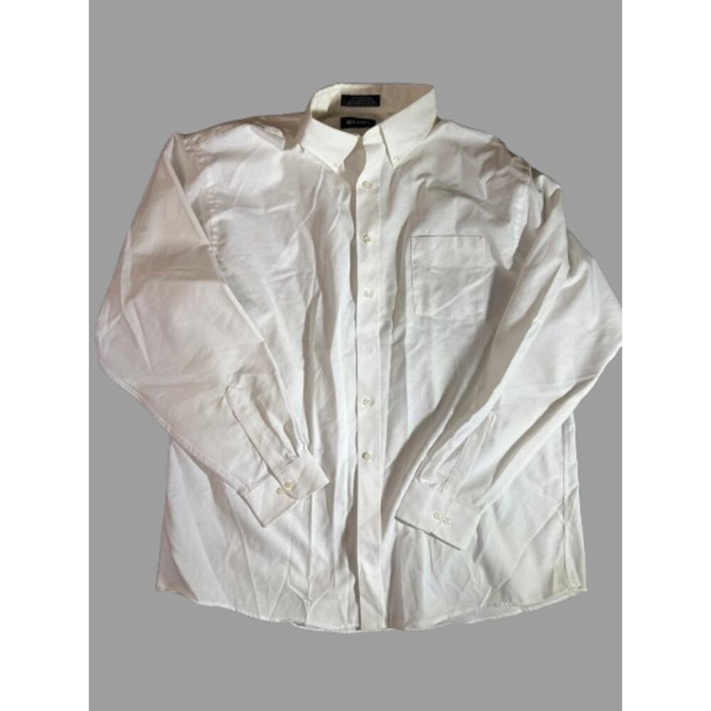 Puritan white men's button-down long sleeve dress shirt XXL